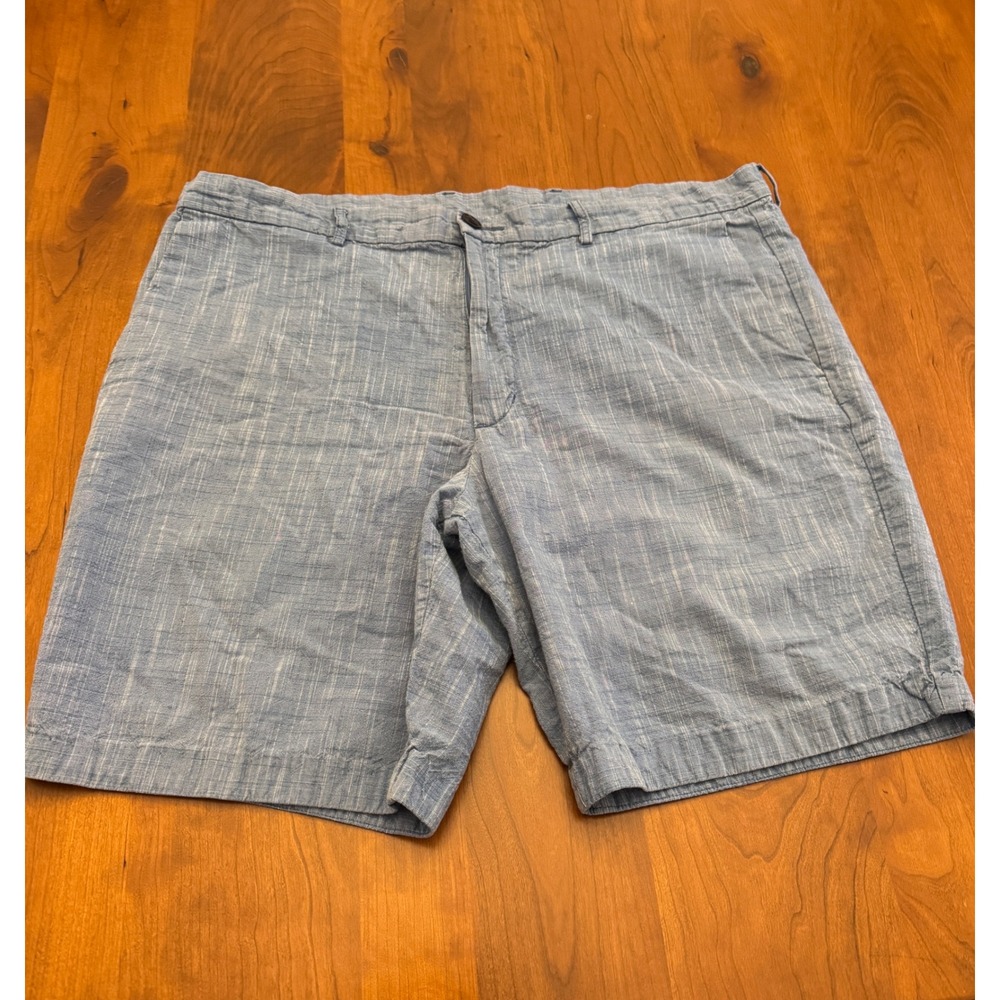 Perry Ellis Portfolio Mens Blue Textured Cotton Flat Front Shorts‎ 36 5KSH9010
